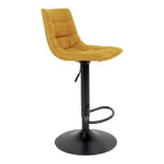 House Nordic Barová židle z veluru, hořčicově žlutá s černými nohami