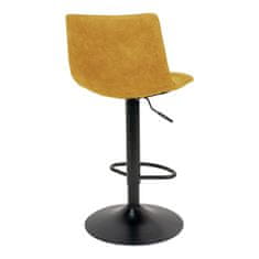 House Nordic Barová židle z veluru, hořčicově žlutá s černými nohami