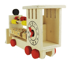 Leventi Dřevěná lokomotiva - hodiny a počítadlo