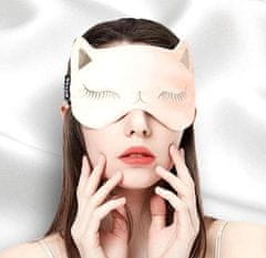 Camerazar Saténová Maska na Oči s Nastavitelným Elastickým Páskem, Prodyšná a Pohodlná, Šířka 18.5 cm - Výška 10.5 cm