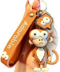 Camerazar Klíčenka s opičkou, hnědá, z neušlechtilého kovu a gumy, 10 cm