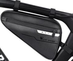 Camerazar Černá cyklistická brašna s odrazkou, univerzální tvar, voděodolný materiál, rozměry 31x28x17.5 cm