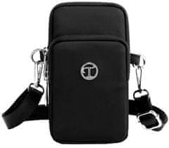 Camerazar Přes rameno taška pro chytré telefony, černá, voděodolná syntetika, 12x17.5x7 cm