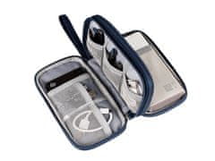 Camerazar Cestovní Organizér pro Telefon a USB Nabíječku, Tmavě Modrý, Polyester 300D Oxford, 21x13x5 cm