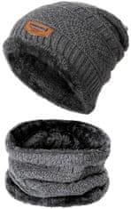 Camerazar Pánský zimní set šedé čepice a komínu, akrylové vlákno, univerzální velikost