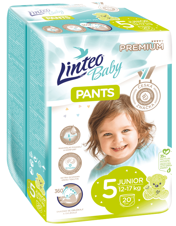 Levně LINTEO Baby Pants 5 Junior Premium 12-17 kg 20 ks