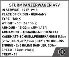 Cobi COBI 3094 Great War Sturmpanzerwagen A7V, 1:72, 119 k