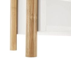 KONDELA 4-poličkový regál přírodní bambus, bílá BALTIKA TYP 3