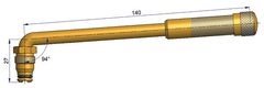 SCHRADER TRJ652 bezdušový ventil EM – 1x zahnutý, A 27mm, B 140mm, úhel 94°
