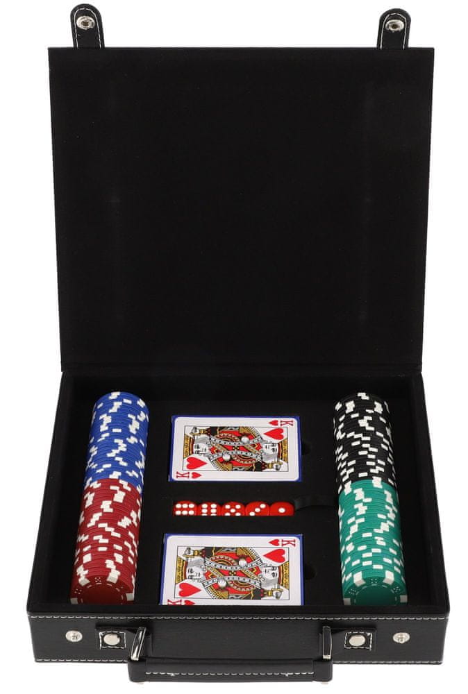 Levně Teddies Poker sada 100ks + karty + kostky v kufříku