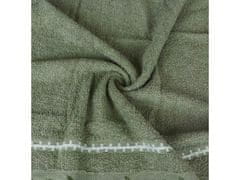 sarcia.eu Zelený bavlněný ručník s ozdobnou výšivkou, listy osušky 70x135 cm x3