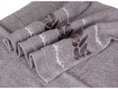 sarcia.eu Bavlněný ručník Cappucino s ozdobnou výšivkou, listy osušky 70x135 cm x1