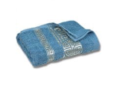 sarcia.eu Modrý bavlněný ručník s ozdobnou výšivkou, osuška, egyptský vzor 70x135 cm x3