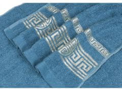sarcia.eu Modrý bavlněný ručník s ozdobnou výšivkou, osuška, egyptský vzor 70x135 cm x2