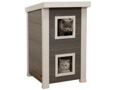 Kerbl Dvoupatrová bouda pro kočky z EKO plastu EMILA 49x55x82 cm