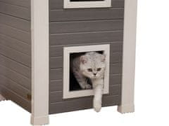 Kerbl Dvoupatrová bouda pro kočky z EKO plastu EMILA 49x55x82 cm