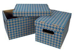 Emba Krabice úložná s víkem - modrá / A4 / 30 x 22,5 x 20 cm