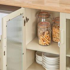 SoBuy SoBuy FSB81-MI Buffetová komoda Kuchyňská skříňka Odkládací skříňka Skříňka do mikrovlnné trouby Úložná skříň Béžová 120 × 90 × 40 cm