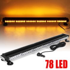 SONNENH 78 LED bleskový světelný panel s dvojstranným jantarovým varovným světlem, délka 96 cm