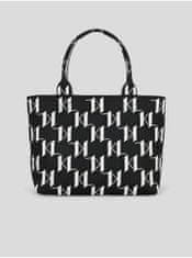 Karl Lagerfeld Bílo-černá dámská vzorovaná kabelka KARL LAGERFELD Monogram Knit UNI