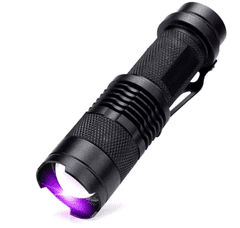 Camerazar Mini UV Detektor Svítilna, Hliníková, Vodotěsná, Černá, 9 cm