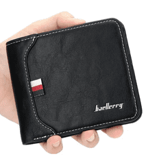 Camerazar Pánská peněženka z ekologické kůže, černá, malá a elegantní s mnoha přihrádkami