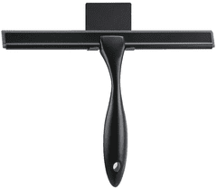 Camerazar Silikonová stěrka na okna sprchového koutu, černá, nerezová ocel, 25.8x18 cm