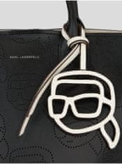 Karl Lagerfeld Černá dámská kožená kabelka KARL LAGERFELD Ikonik 2.0 Perforated Tote UNI