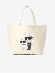 Karl Lagerfeld Krémový dámský shopper KARL LAGERFELD Ikonik 2.0 Canv Shopper UNI