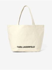 Karl Lagerfeld Krémový dámský shopper KARL LAGERFELD Ikonik 2.0 Canv Shopper UNI