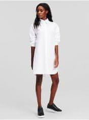 Karl Lagerfeld Bílé dámské košilové šaty KARL LAGERFELD Ikonik Rhinestone M