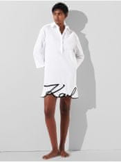 Karl Lagerfeld Bílé dámské šaty KARL LAGERFELD Karl DNA Signature L