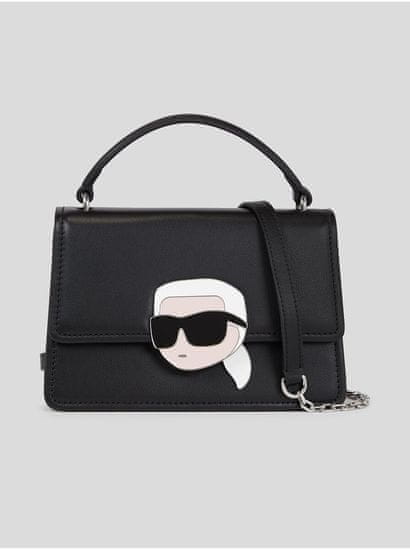 Karl Lagerfeld Černá dámská kožená kabelka KARL LAGERFELD Ikonik 2.0 Leather