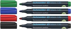 Schneider Permanentní popisovač "Maxx 130", mix barev, 4ks, 1-3mm, kuželový hrot