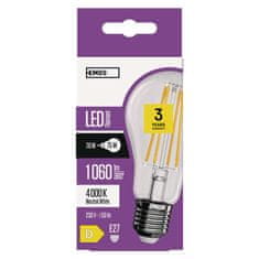Emos LED žárovka Filament A60 / E27 / 7,8W (75W) / 1060 lm / neutrální bílá