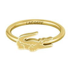 Lacoste Originální pozlacený prsten Crocodile 2040054 (Obvod 56 mm)