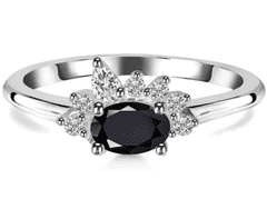 Klenoty Amber Luxusní stříbrný prsten s turmalínem a topazy Ochránce Velikost: 52
