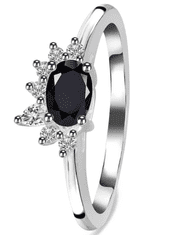 Klenoty Amber Luxusní stříbrný prsten s turmalínem a topazy Ochránce Velikost: 52