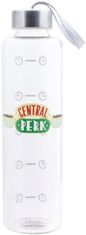 CurePink Skleněná láhev na pití Friends|Přátelé: Central Perk (objem 590 ml)