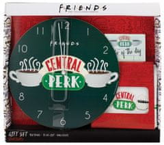 CurePink Nástěnné hodiny - set Friends|Přátelé: Central Perk (41 x 37 x 5 cm)