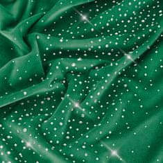 Inny Dekorativní ubrus SHINY 140x220 velurová láhev zelená s krystaly
