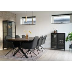 House Nordic Jídelní židle z PU s otočným kloubem, černá s černými nohami, HN1223
