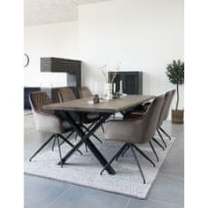 House Nordic Jídelní židle v sametu s otočnou deskou, houbová s černými nohami, HN1208