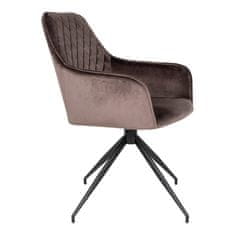 House Nordic Jídelní židle v sametu s otočnou deskou, houbová s černými nohami, HN1208