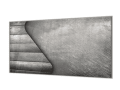 Glasdekor Ochranná deska abstraktní šedý nerez - Ochranná deska: 65x65cm, Lepení na zeď: S lepením na zeď