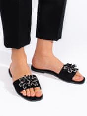 Amiatex Praktické nazouváky černé dámské bez podpatku + Ponožky Gatta Calzino Strech, černé, 36