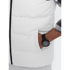 OMBRE Pánská vesta bez rukávů bez rukávů V1 OM-JAVJ-0161 krémová MDN125114 L-XL