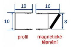 WellMall Profilek zavírací s magnetem (Lucio, Reba, Pilar) - chrom