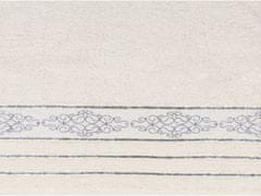 sarcia.eu Krémová bavlněná osuška s ozdobnou výšivkou, šedá výšivka 48x100 cm 1