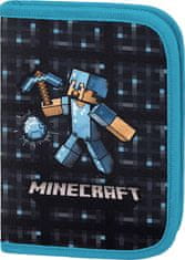 BAAGL Školní penál jednopatrový Minecraft Blue Axe